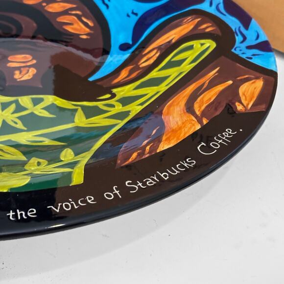 Starbucks 2002 Barista Siren's Plate 35/1200 Hand Painted Ltd Edition Lrg 18.75" - Picture 4 of 12